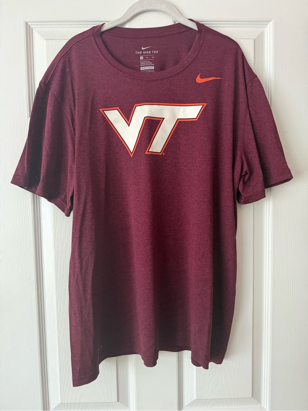 Nike Maroon Virginia Tech VT Logo Short Sleeve Dry Fit Tee